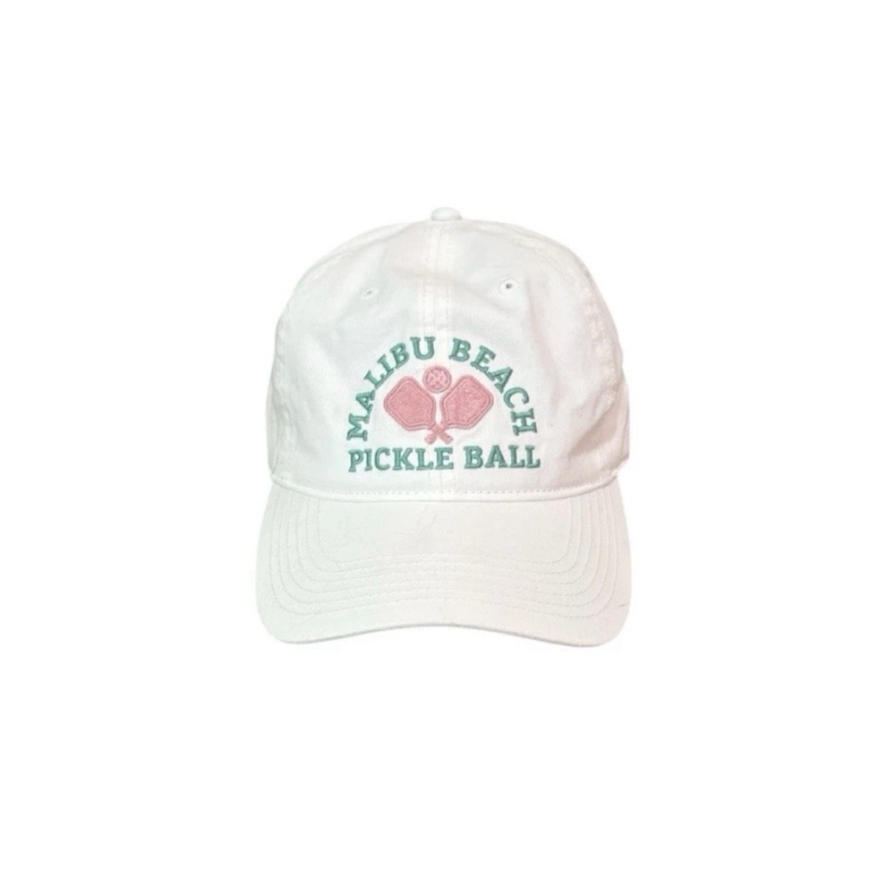 Mighty Fine Women’s Malibu Beach Pickleball 100% Cotton White Embroidered